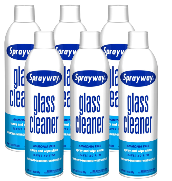 MGS Sprayway Pro Glass Cleaner Non-Ammoniated 19oz can - 6 pack